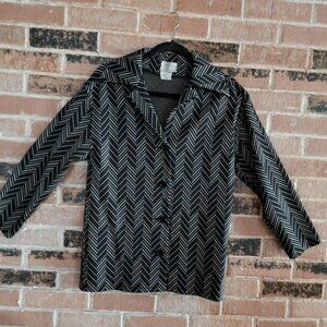 Vtg Marchesa di Gresy for I Magnin & Co Herringbone Wool 3/4 Jacket